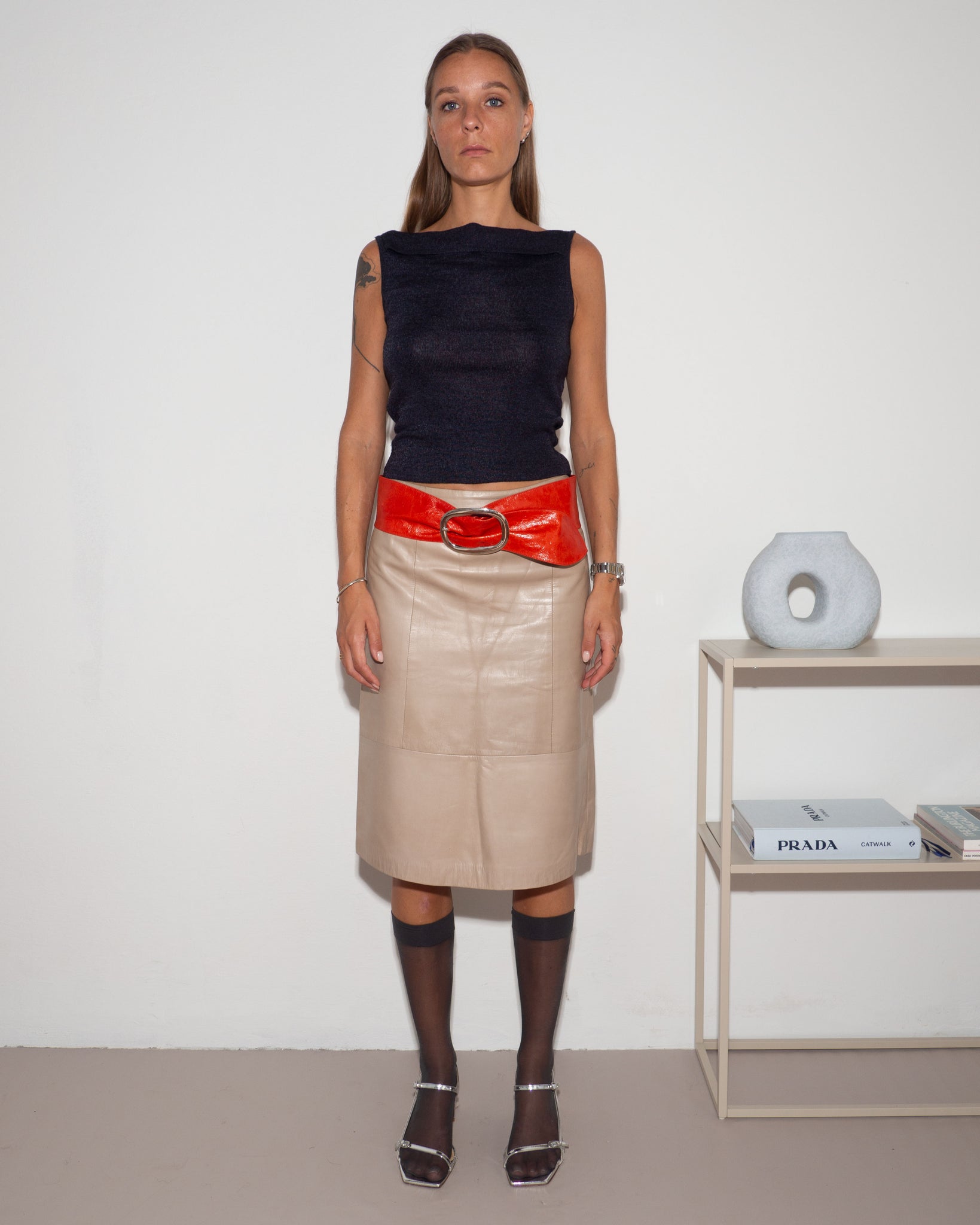 Max Mara Leather Skirt