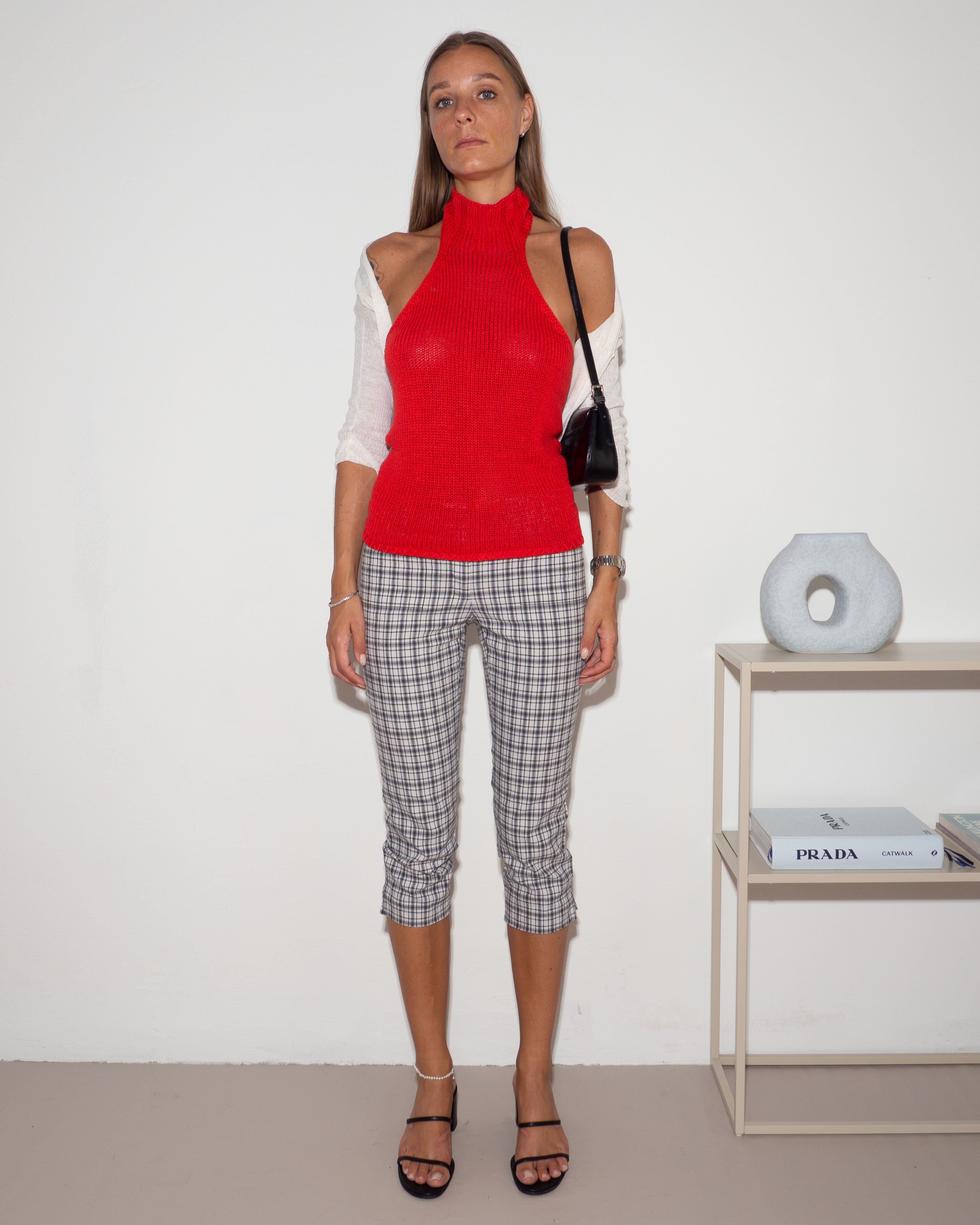 【I AM MARI】Miyu Half Slit Three Quarter Capri Pants Miu Miu Capri Pants – ANEW