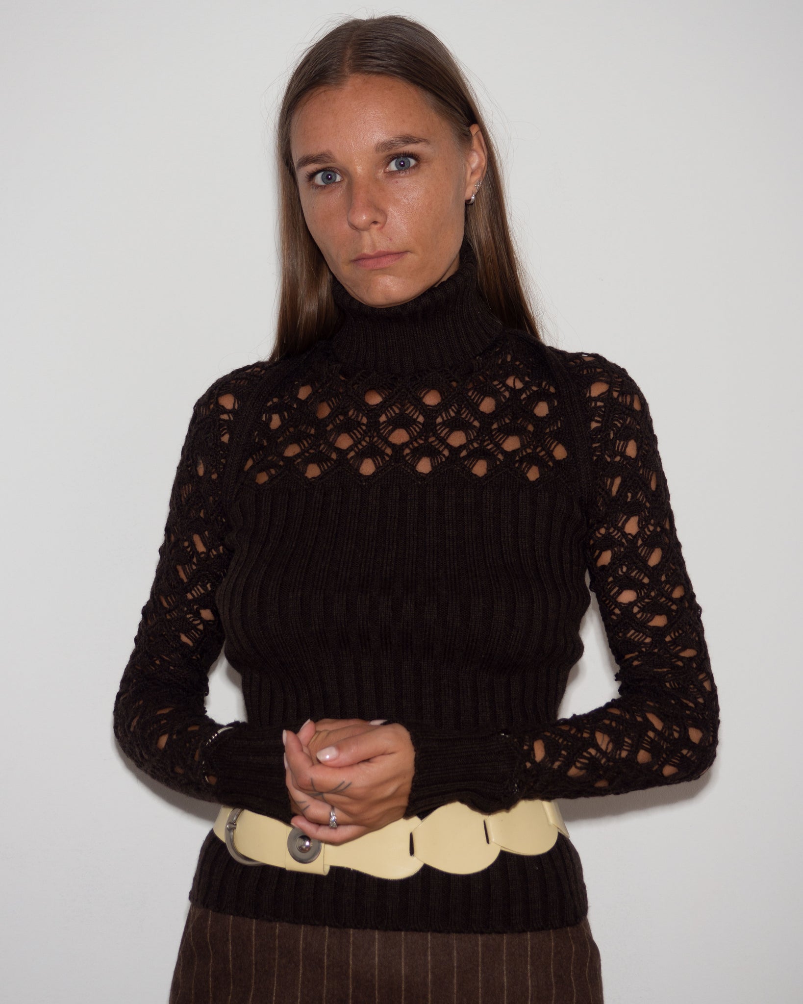 Turtleneck Chocolate Knit