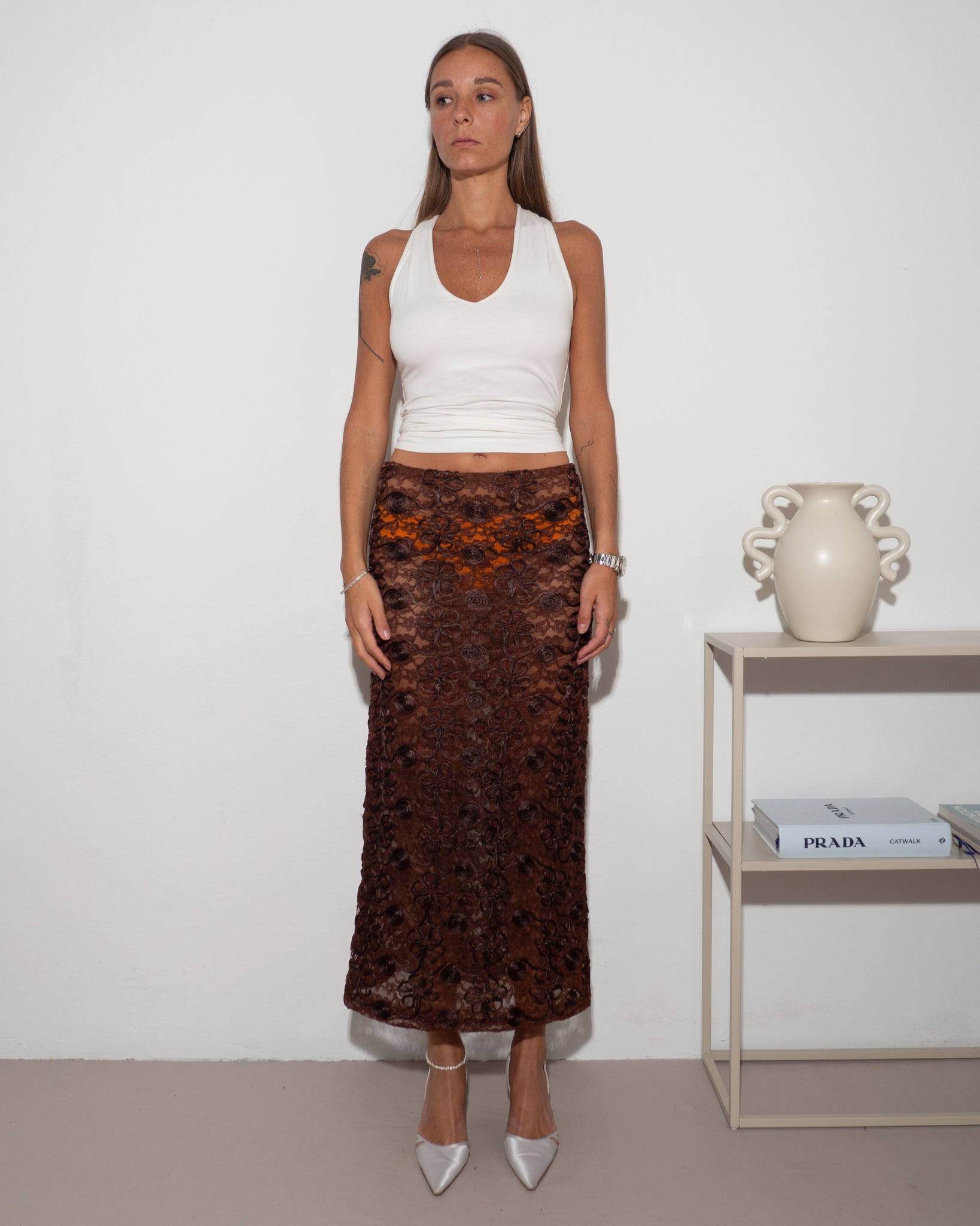 Brown Sheer Skirt