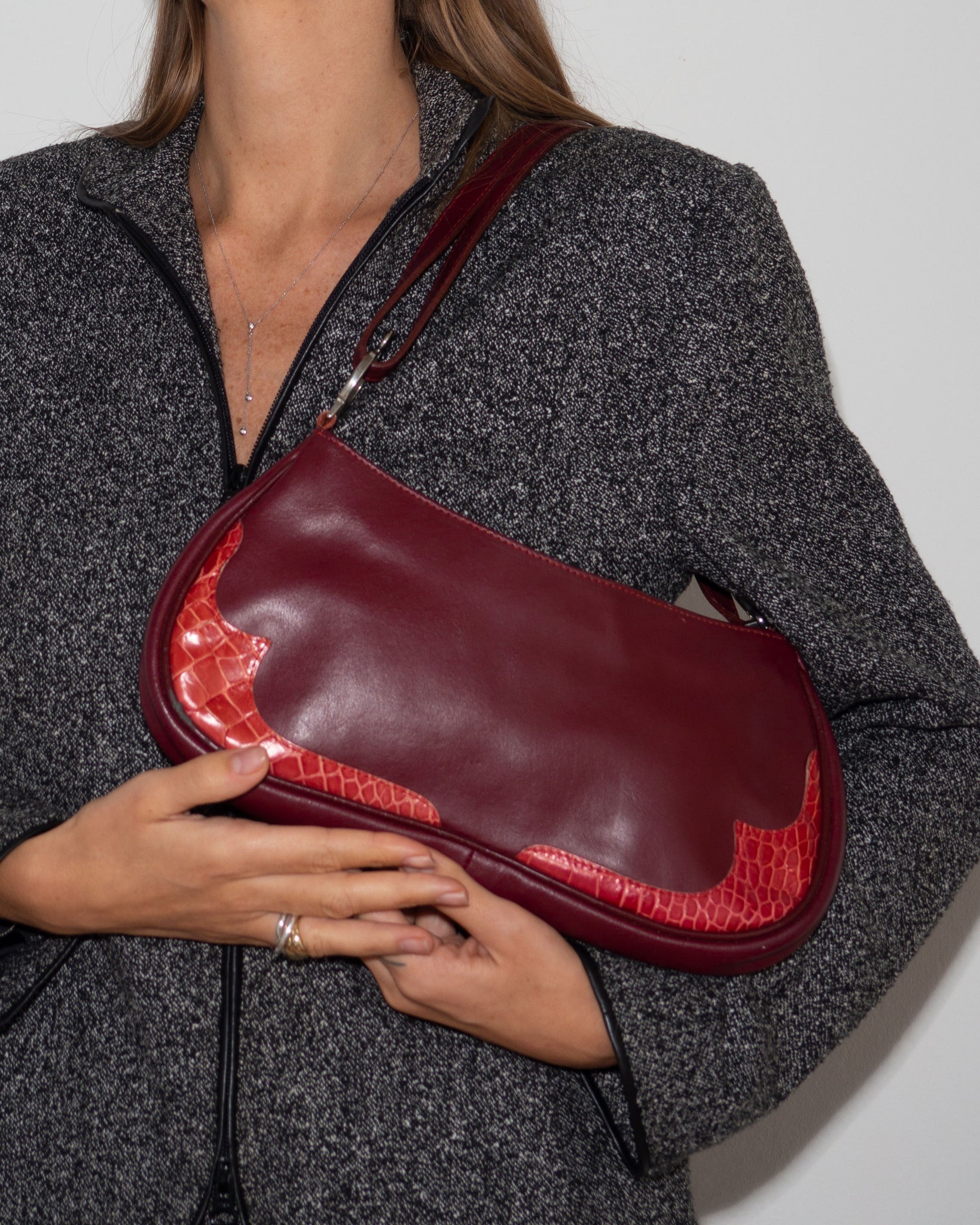 Burgundy Embossed Bag