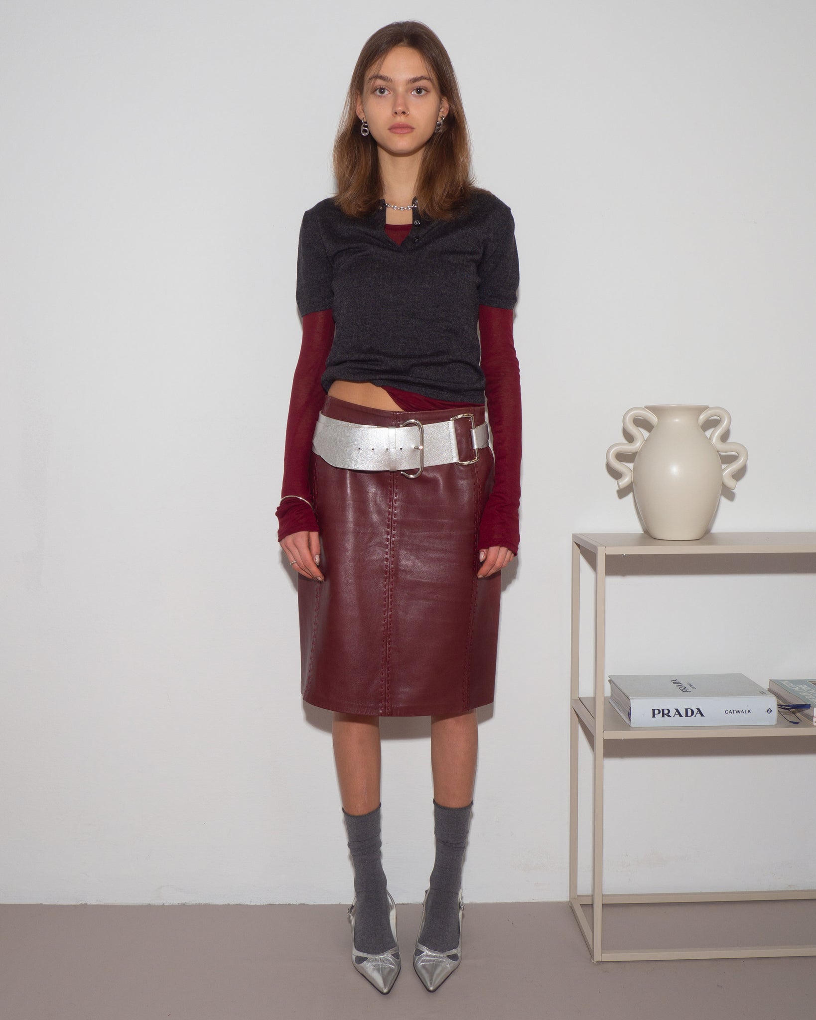 Leather Midi Skirt