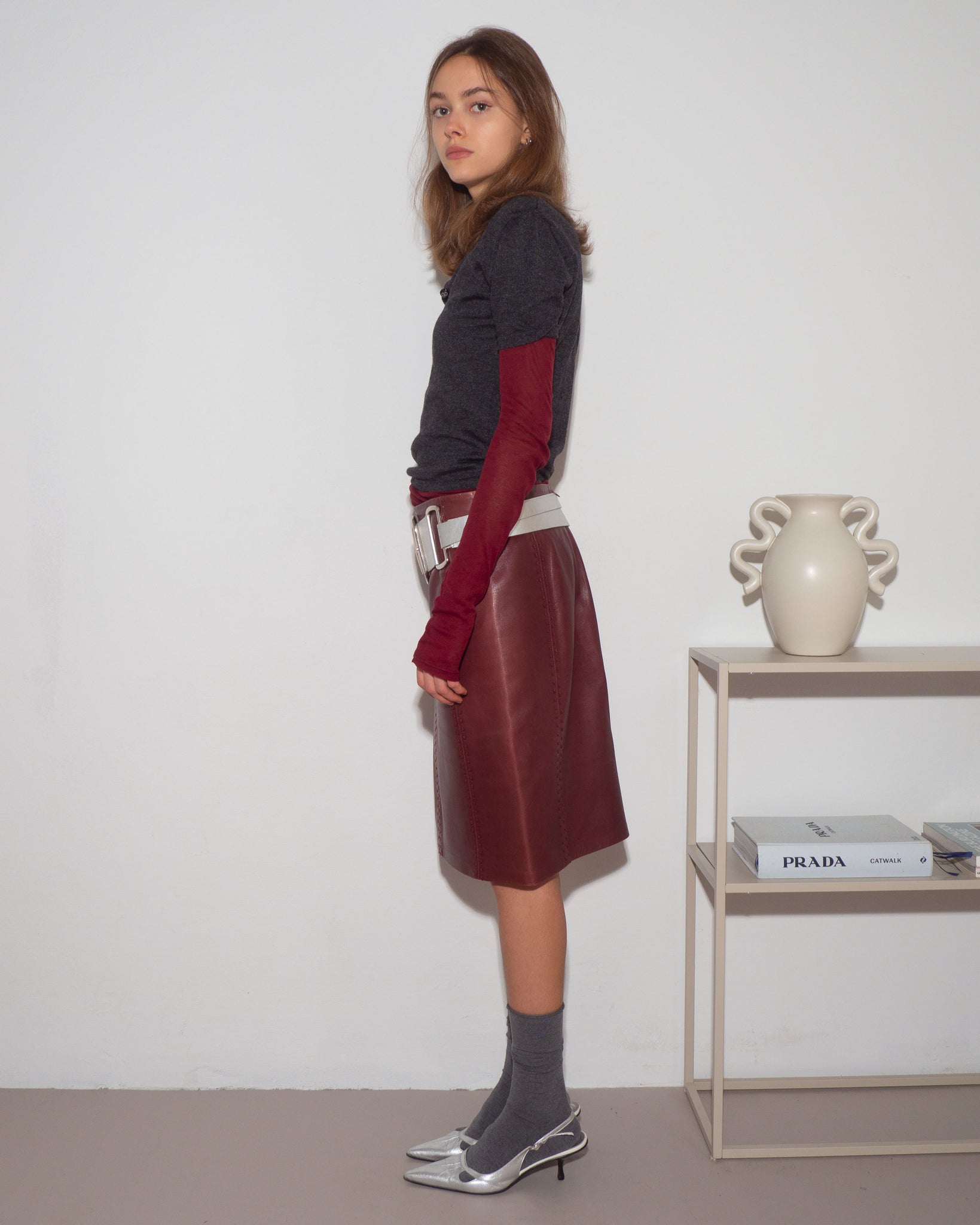 Leather Midi Skirt