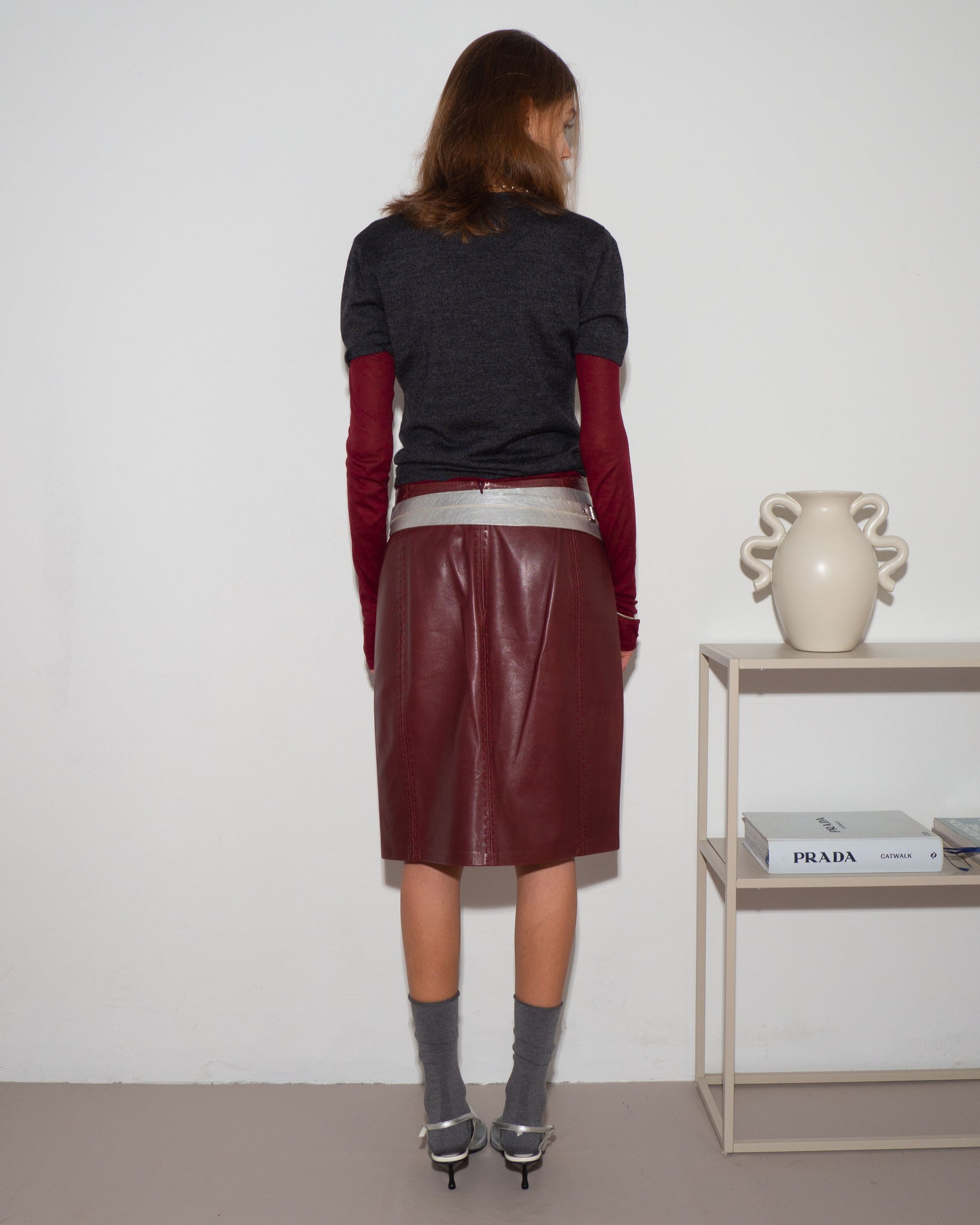 Leather Midi Skirt