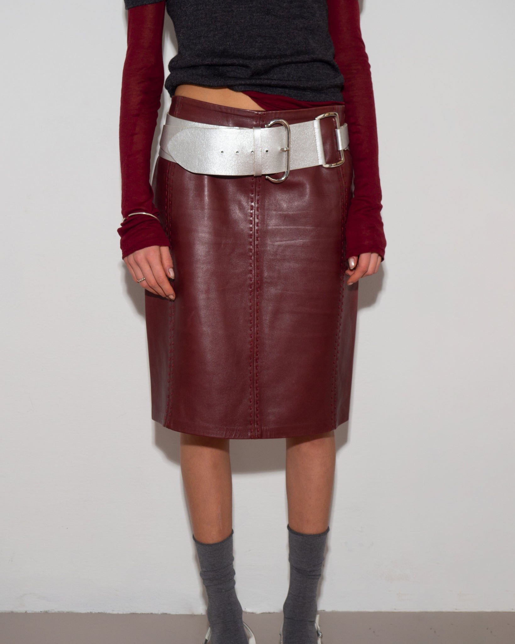 Leather Midi Skirt