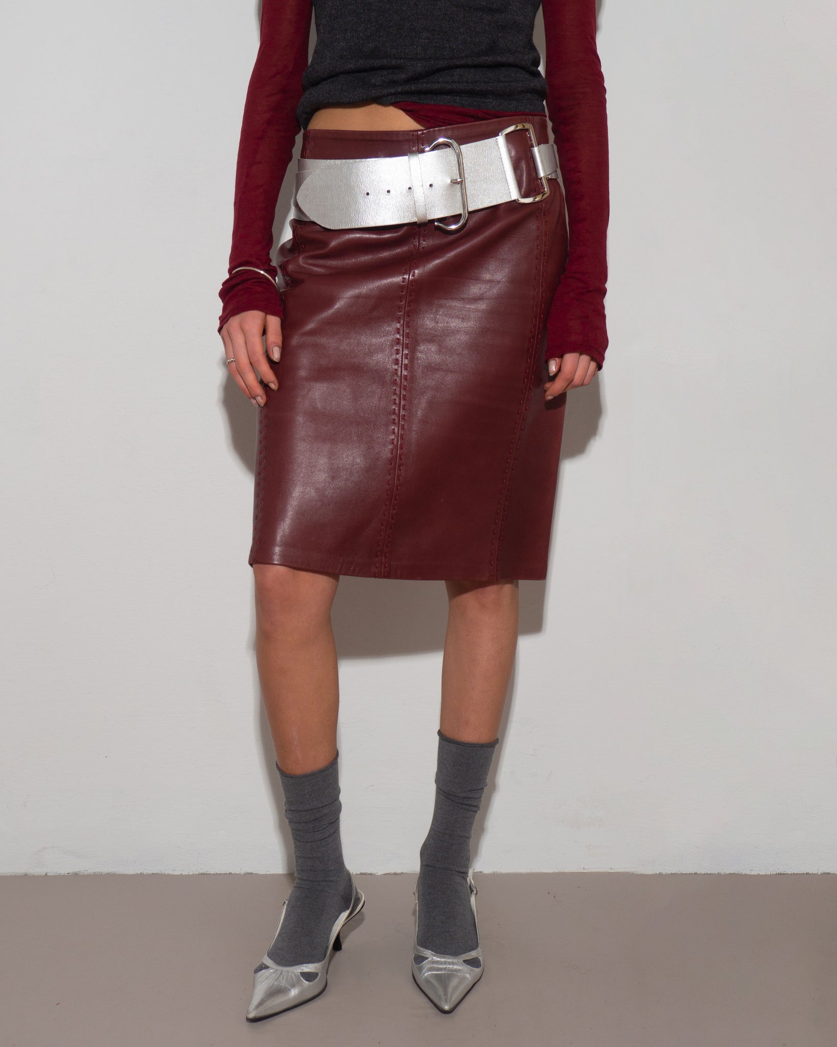 Leather Midi Skirt