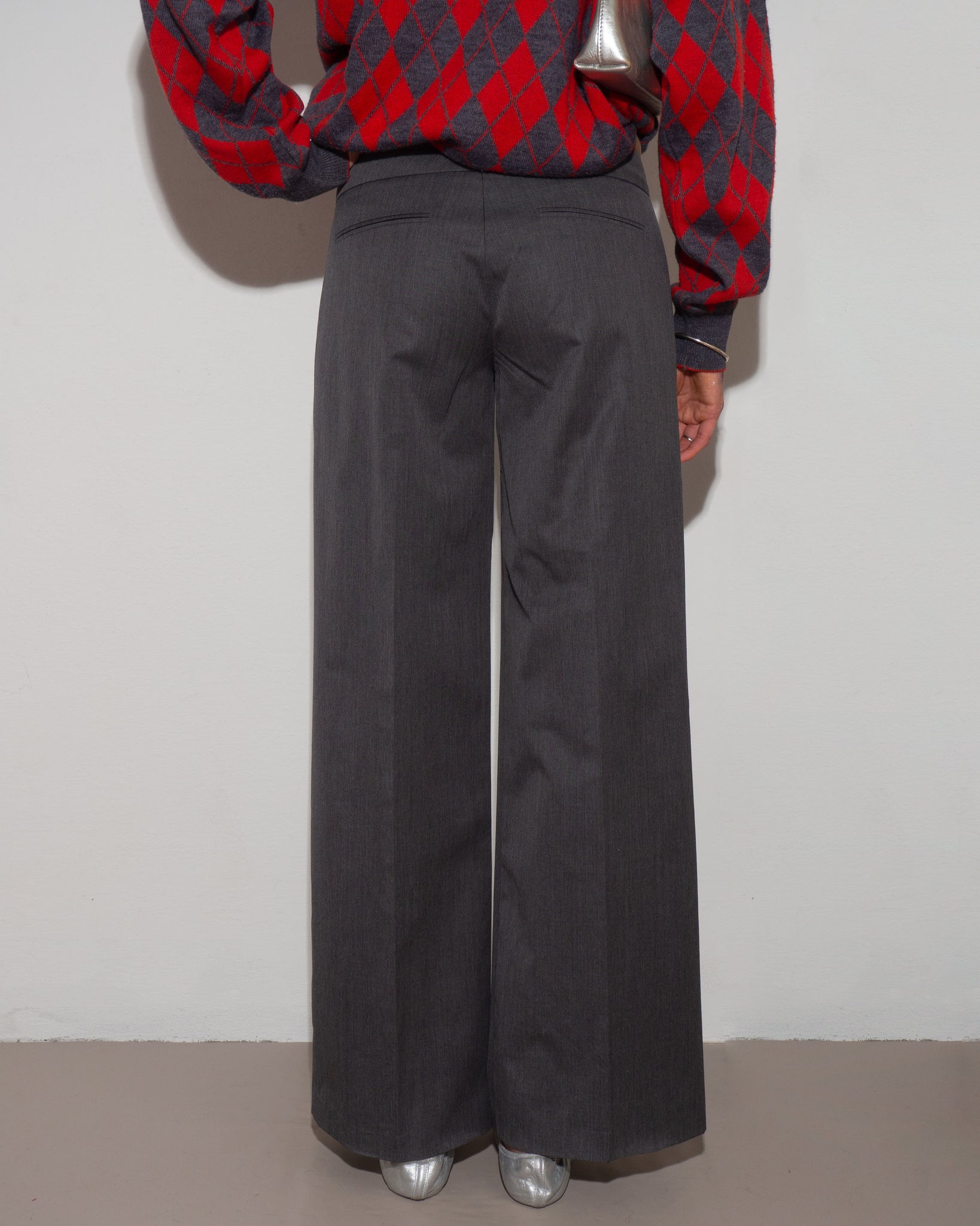 Pleated Low Rise Pants