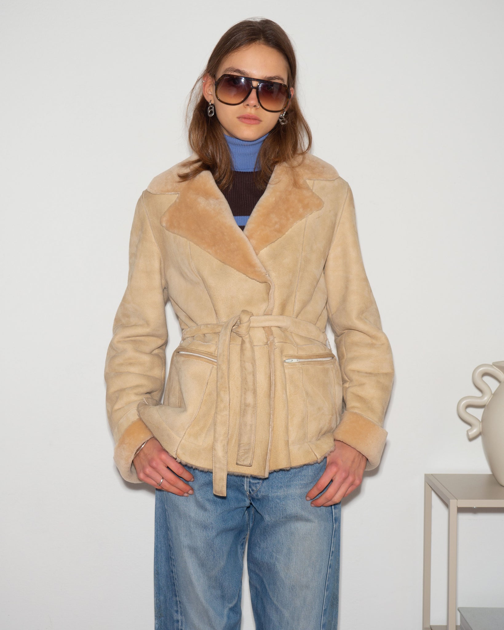 Shearling Belted Jacket