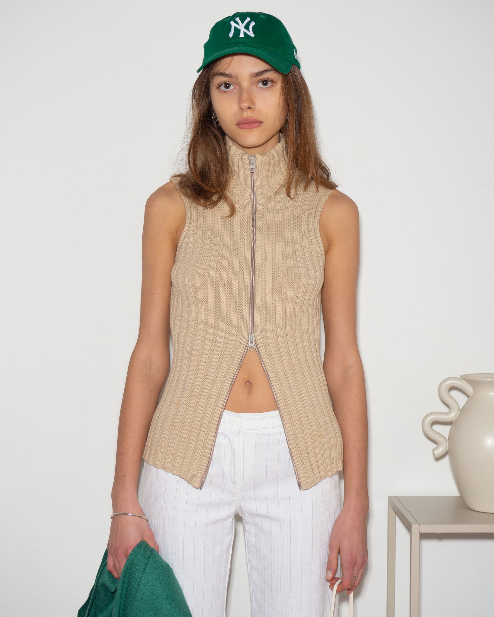 Knitted Zip Vest