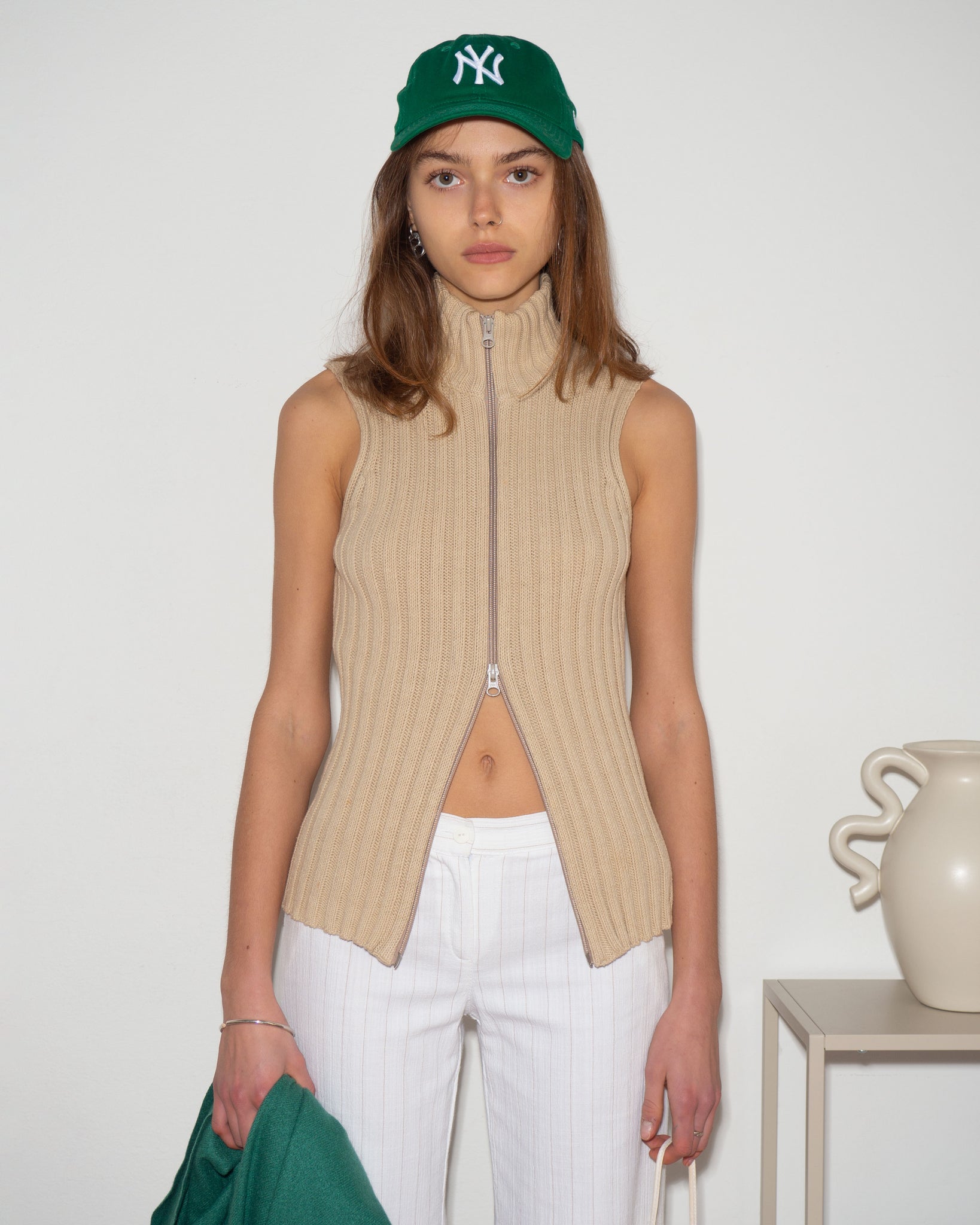 Knitted Zip Vest