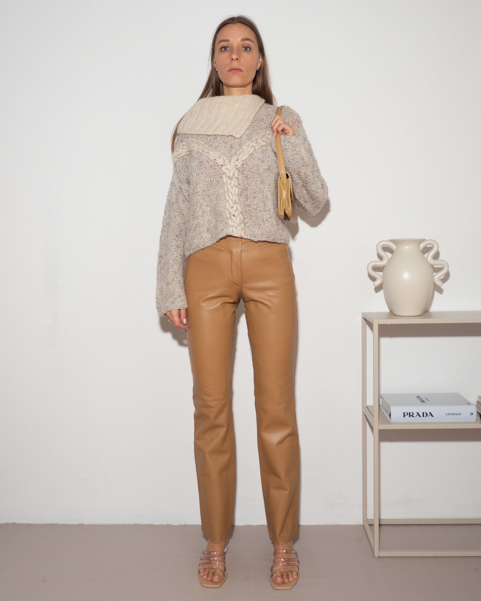 Asymmetric Beige Knit