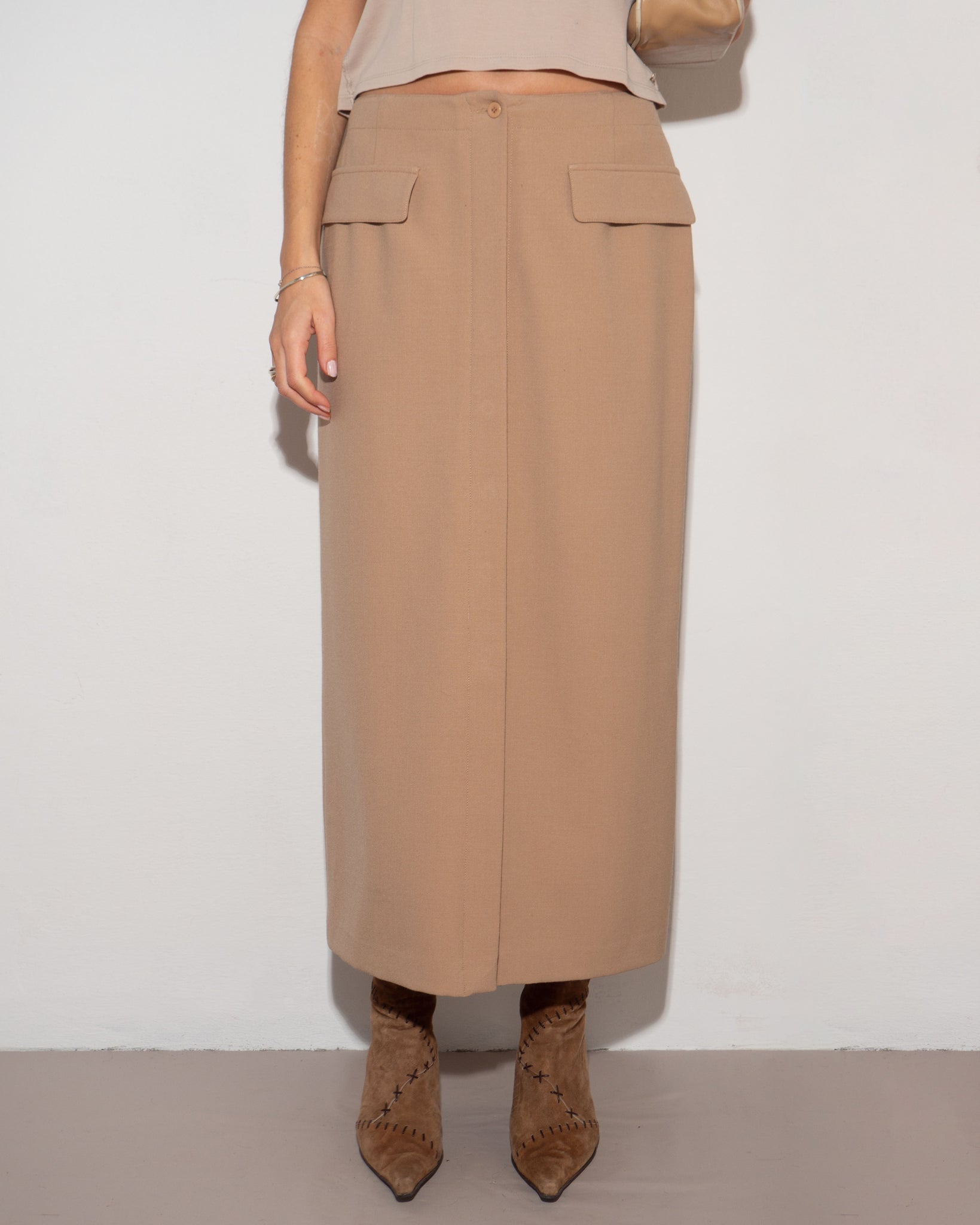 Tailored Wool Skirt