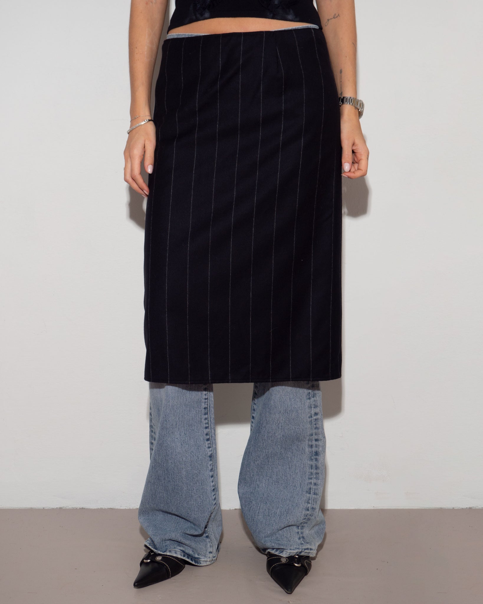 YSL Pinstripe Skirt