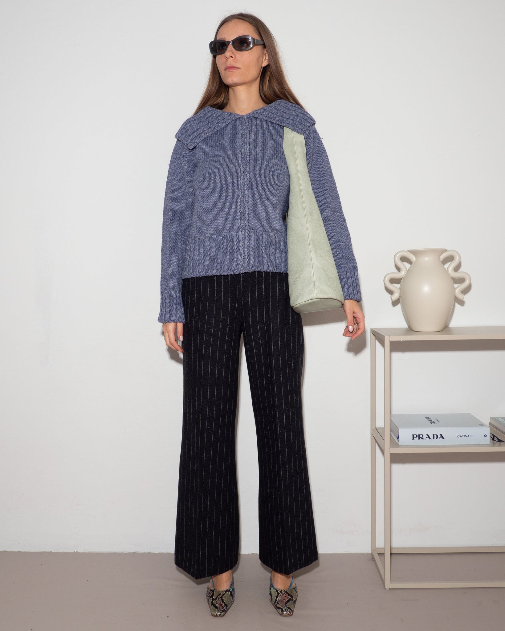 Pinstripe Wool Pants