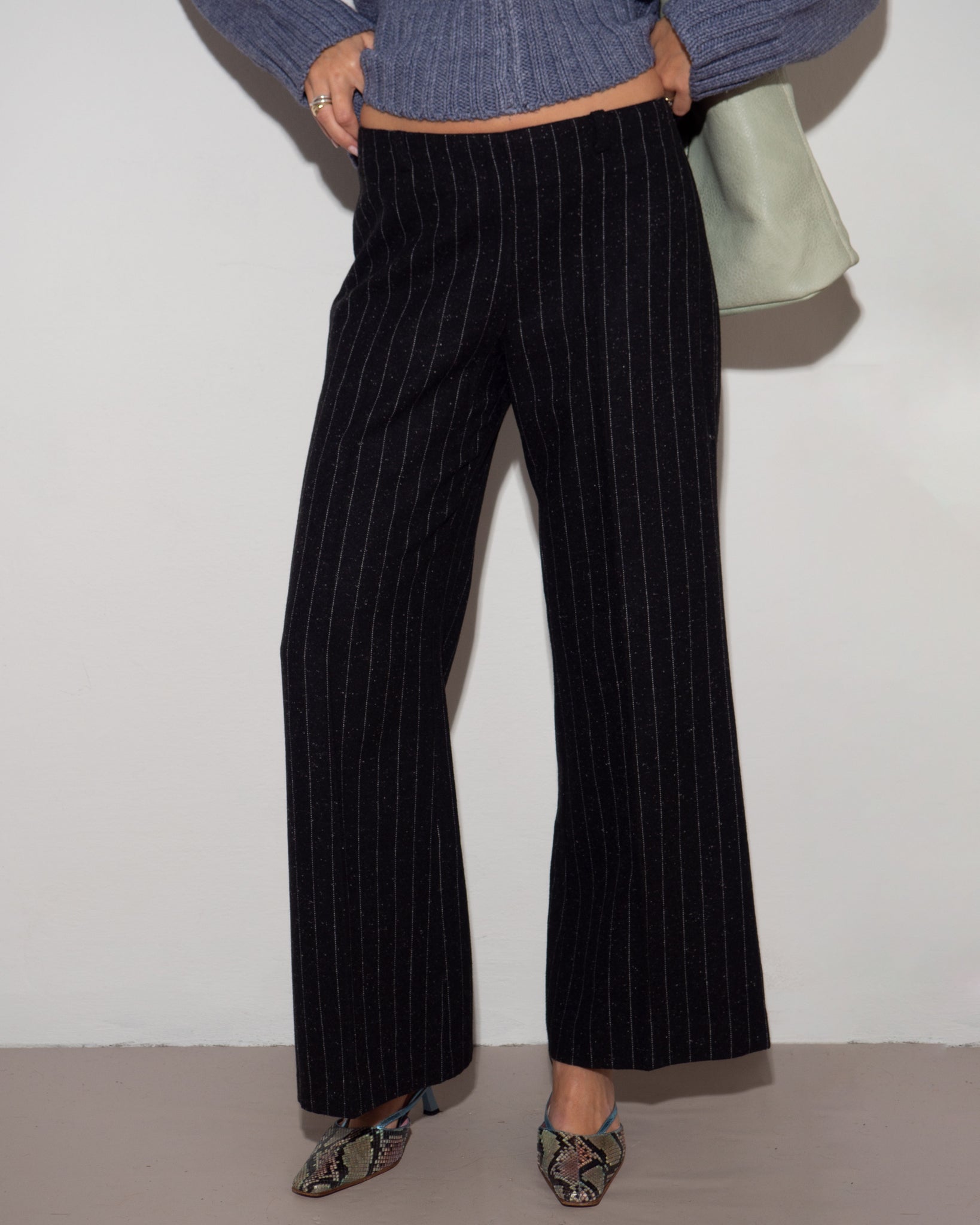 Pinstripe Wool Pants