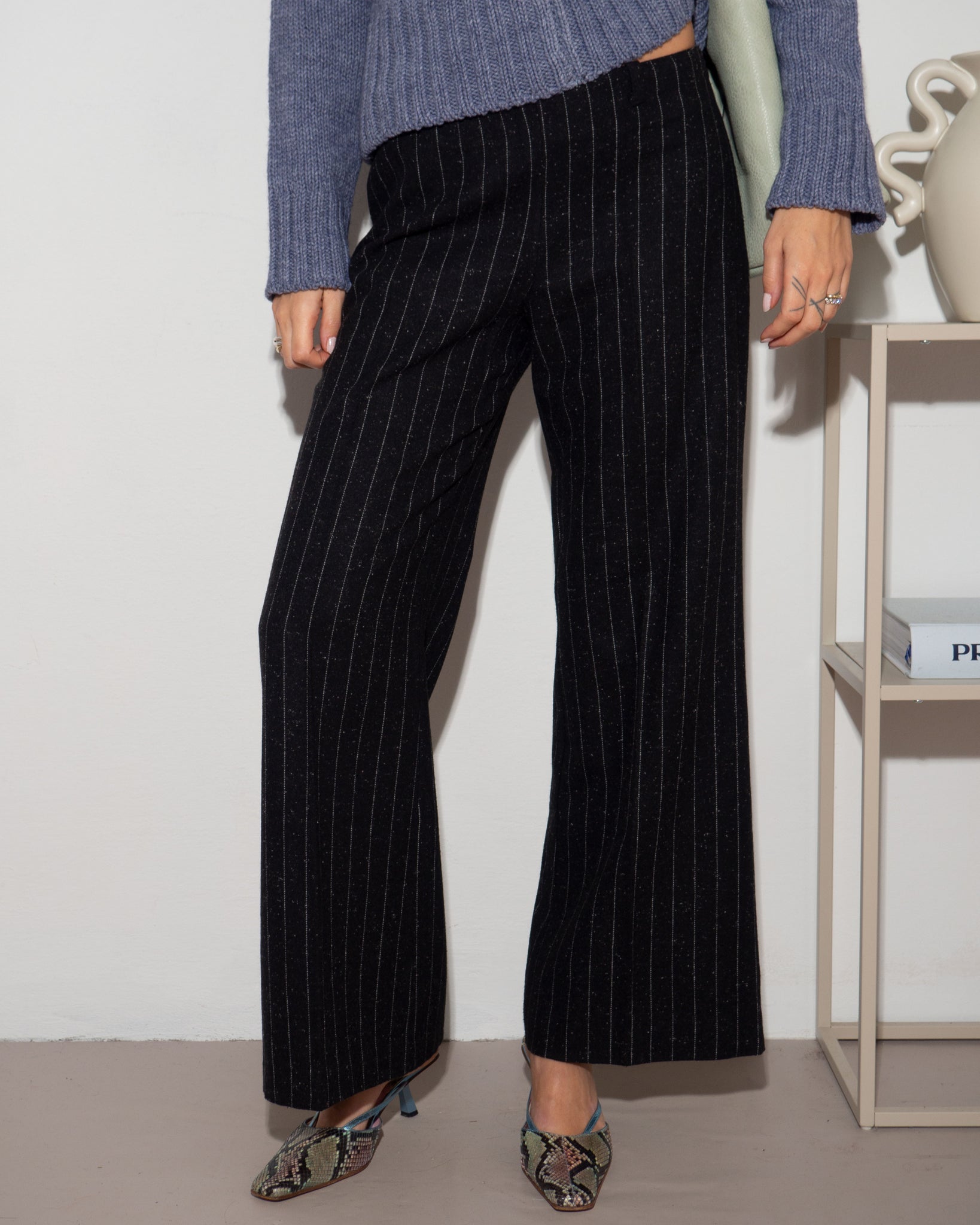 Pinstripe Wool Pants