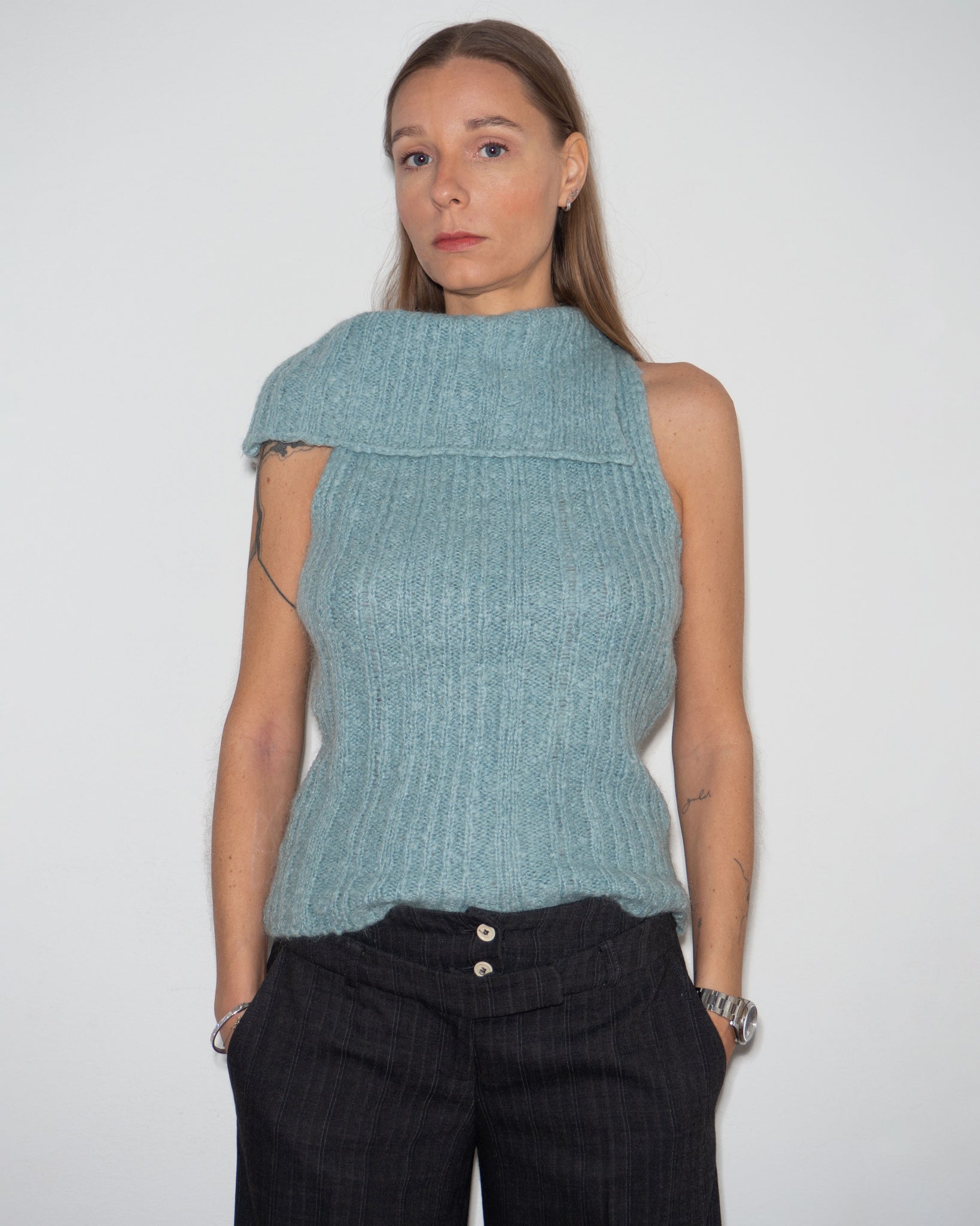 Asymmetric Knit Vest