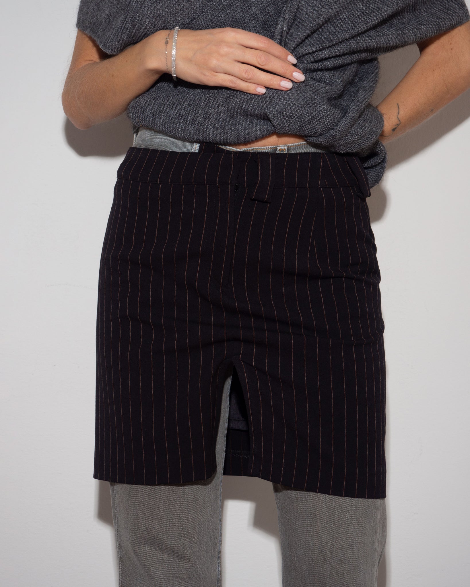 Pinstripe Mini Skirt