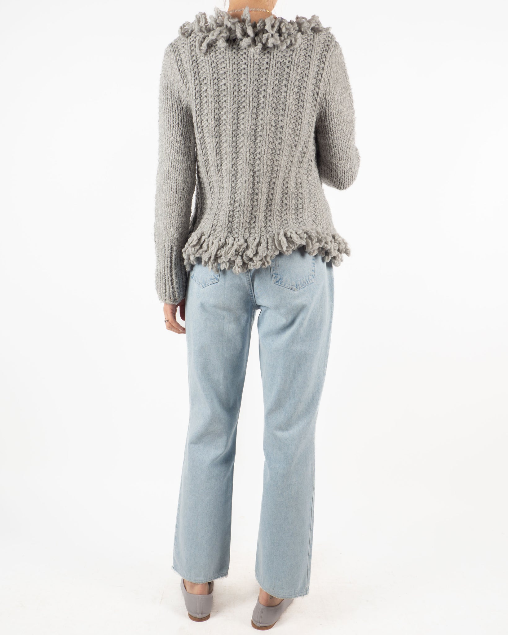 Fringed Wool Cardigan