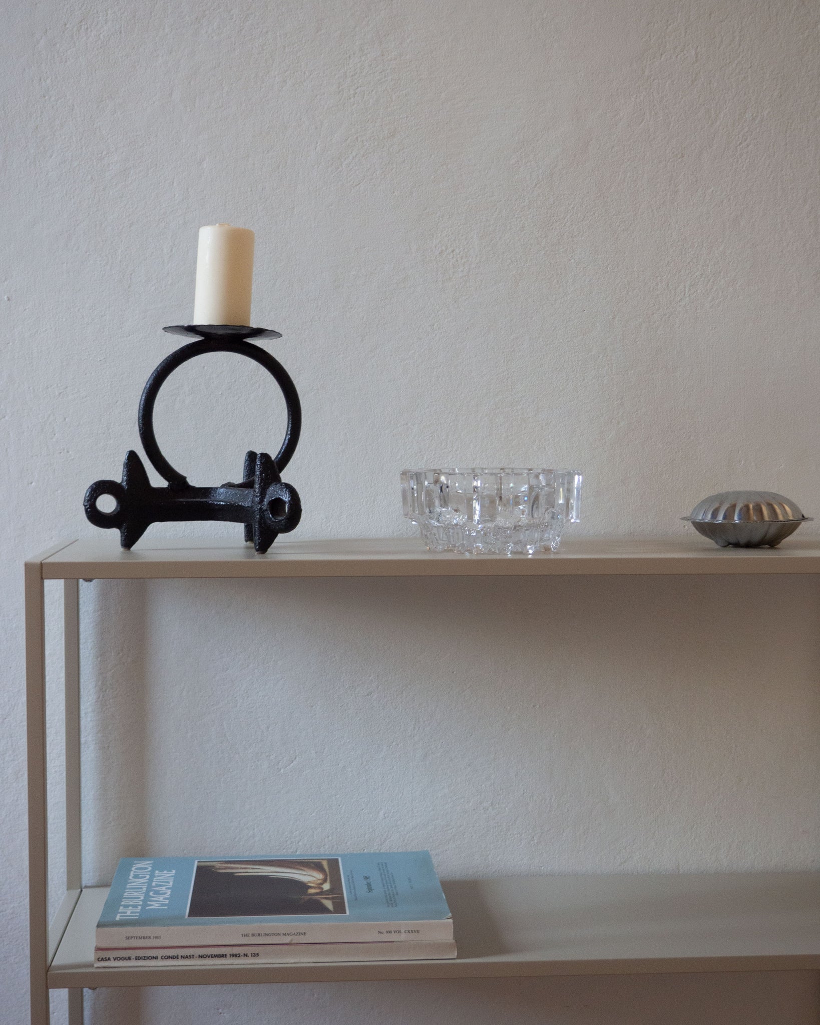 Brutalist Wrought Iron Candle Holder