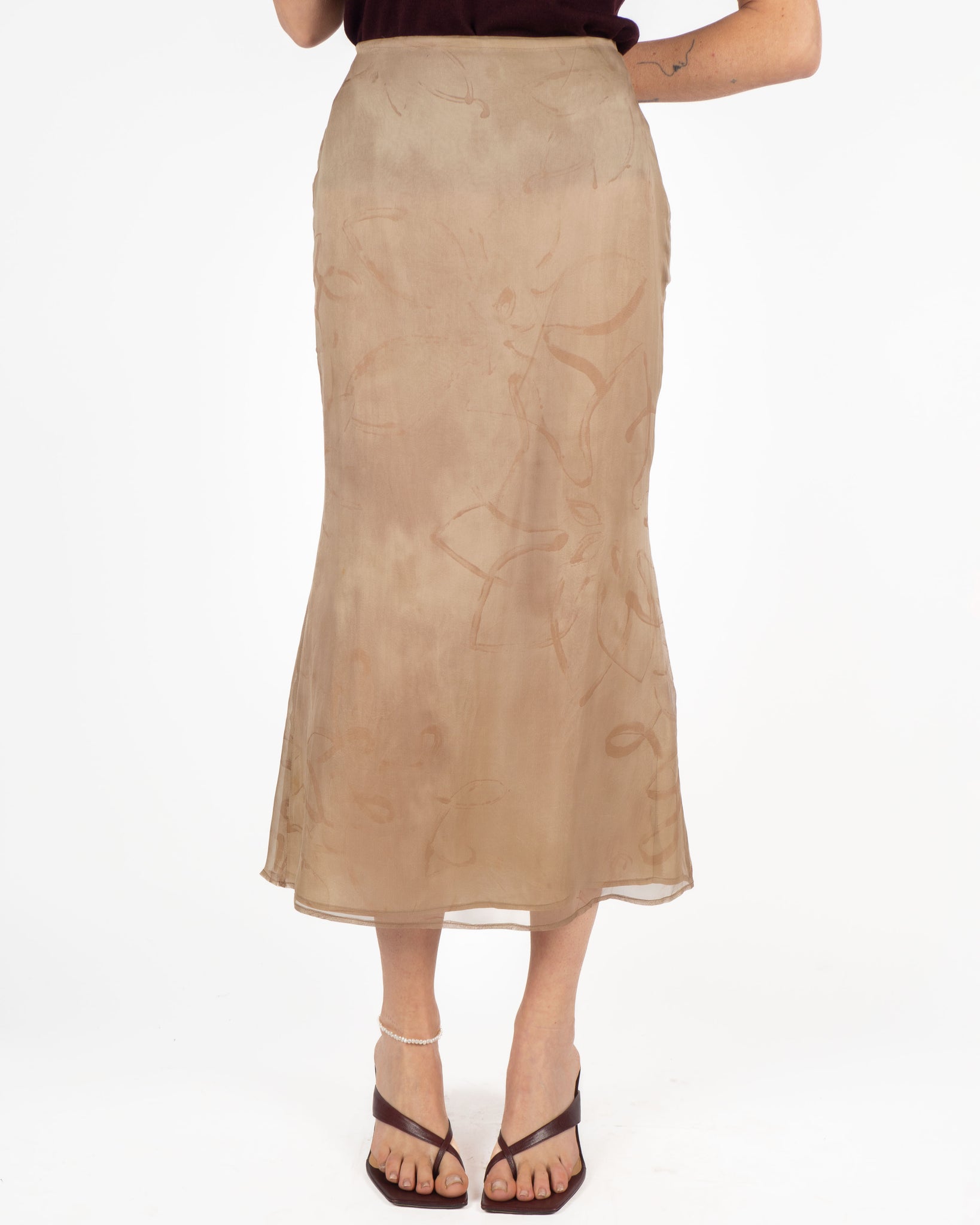 Silk Abstract Skirt