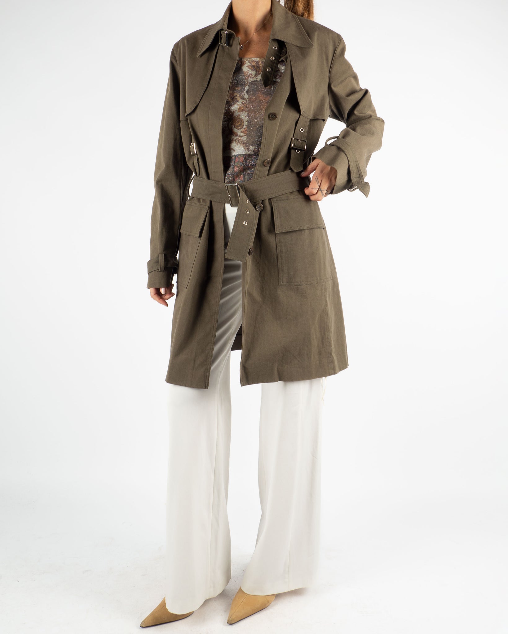 Khaki Cotton Trench
