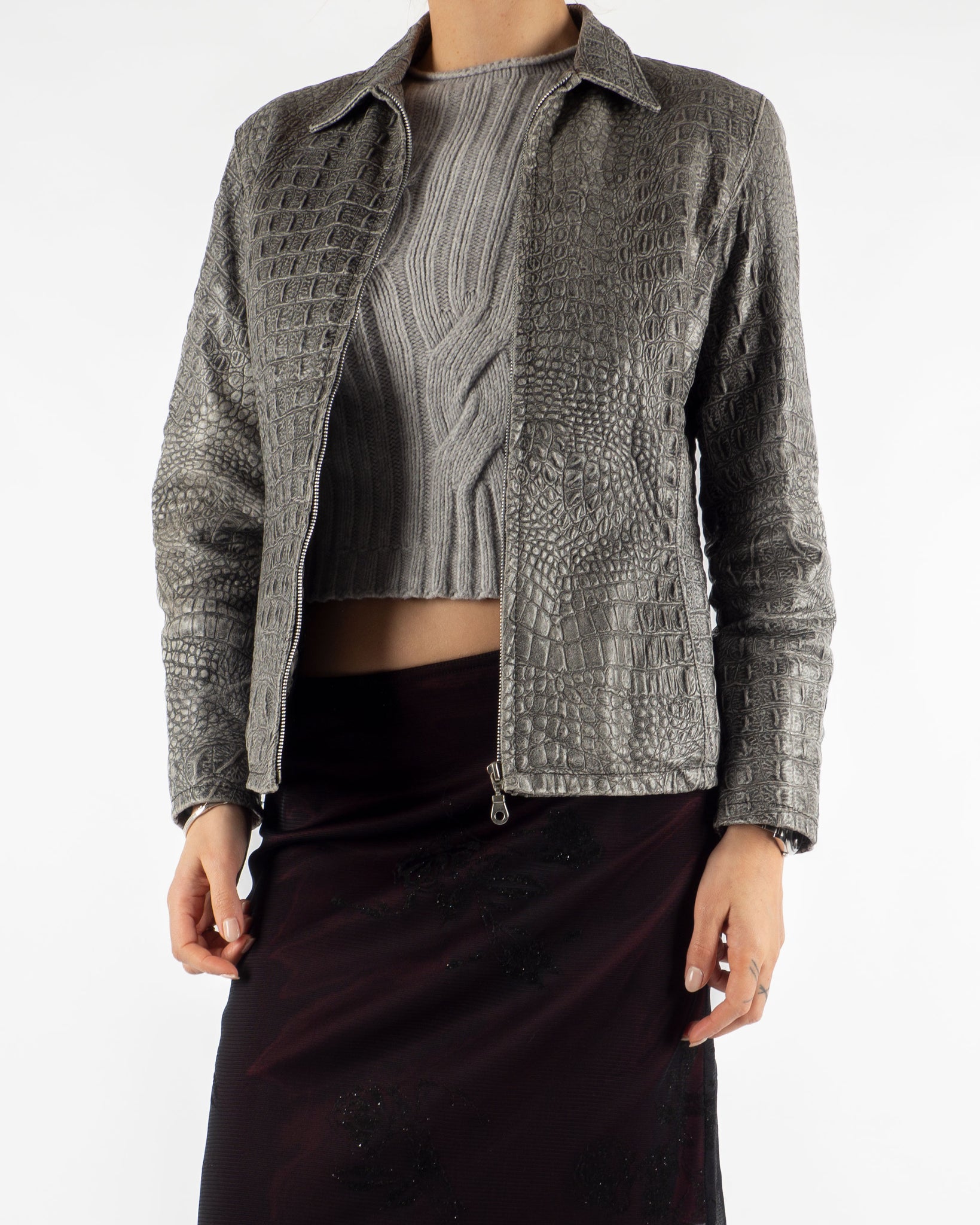Leather Embossed Jacket